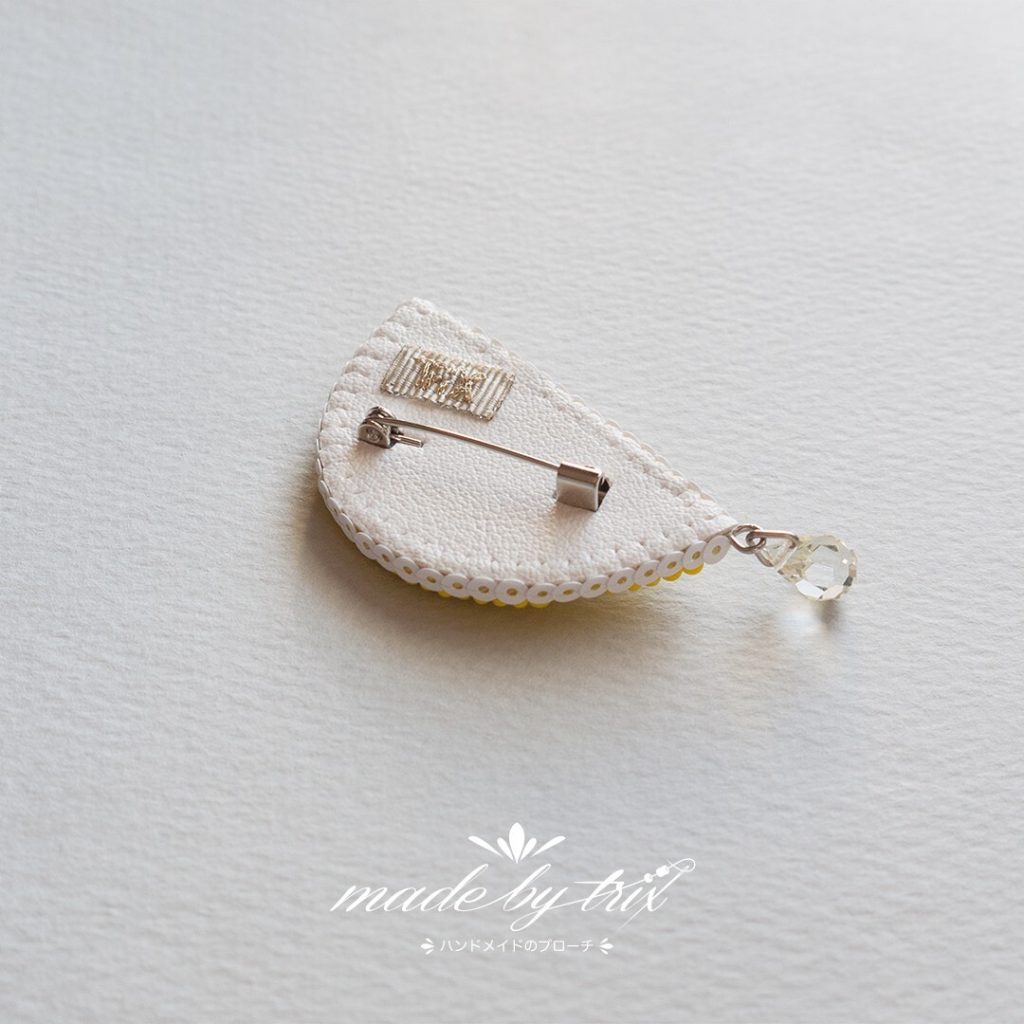 レモン ビーズ刺繍ブローチ (260508) 商品写真4