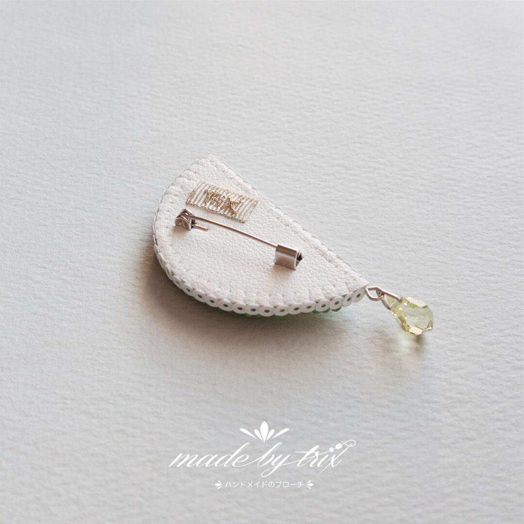 ライム ビーズ刺繍ブローチ　(260510) 商品写真3