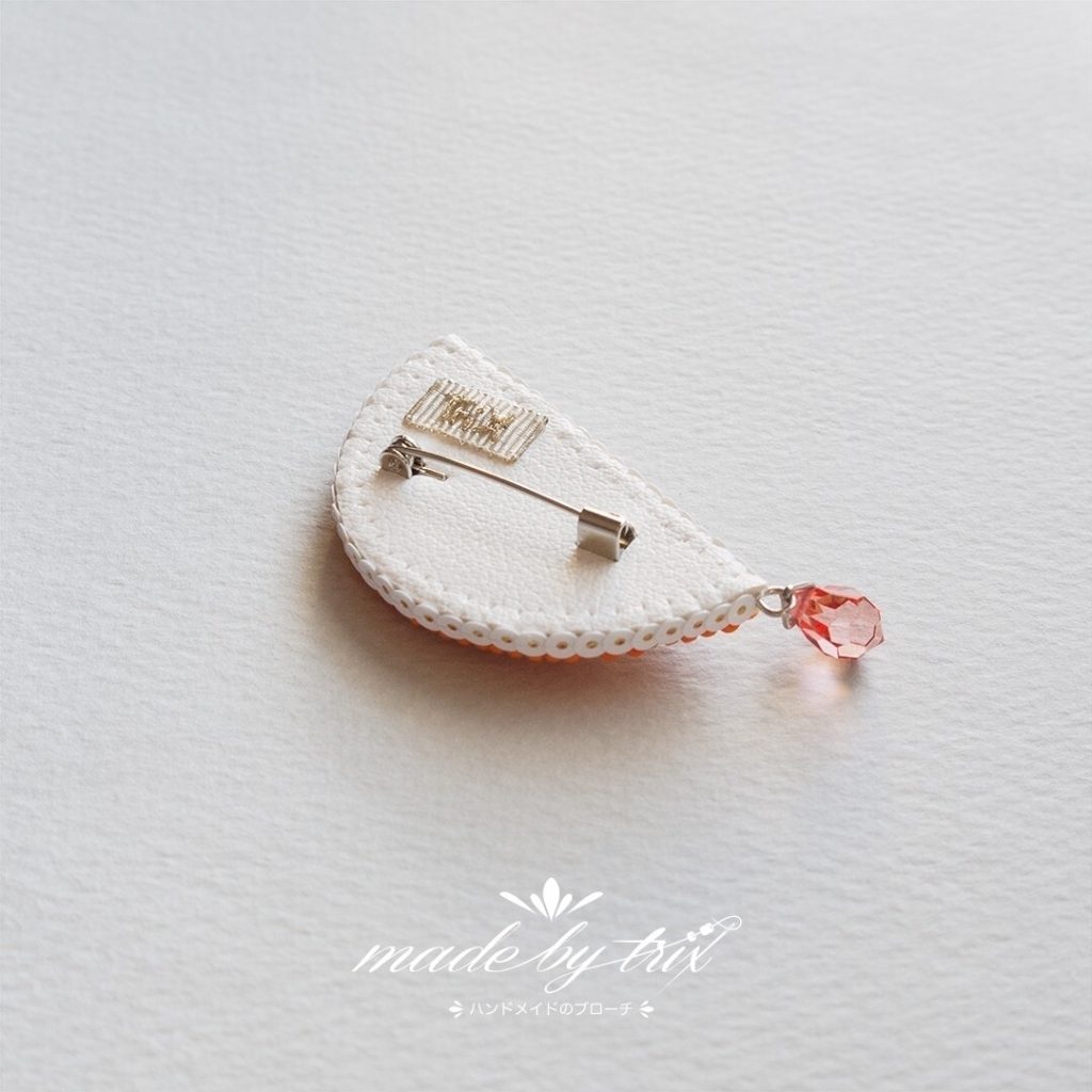 グレープフルーツ　ビーズ刺繍ブローチ　(260516) 商品写真4